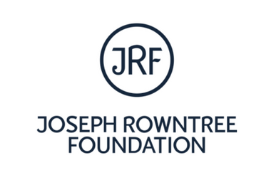 Joseph Rowntree Foundation logo featuring initials 'JRF' in a circle, promoting social equality and inclusion.