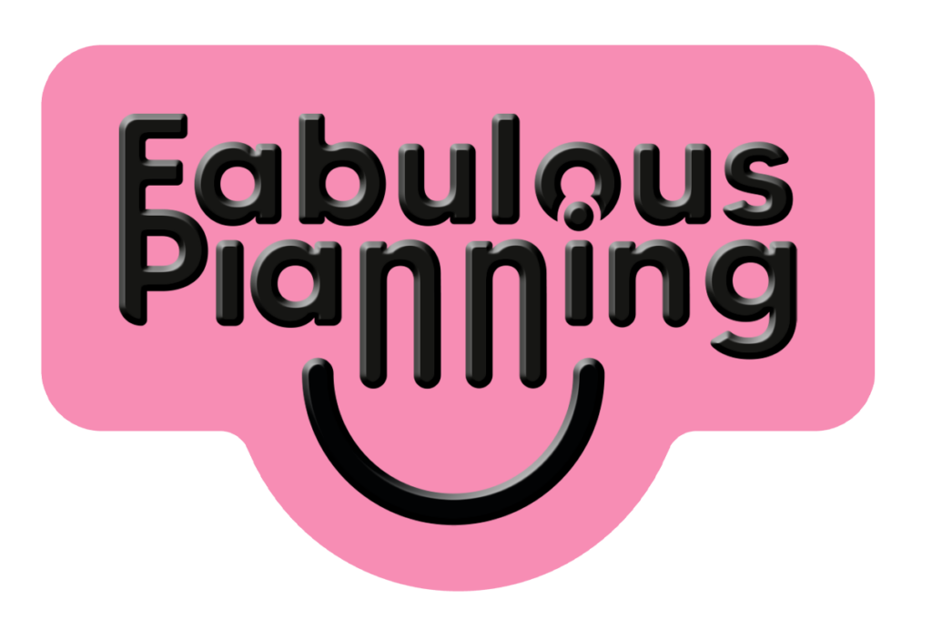 Fabulous Planning logo on a pink background promoting inclusive event planning for York Pride.