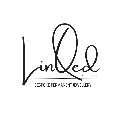 Linked by Lisa logo in elegant script, reading Bespoke Permanent Jewellery in black on a white background.