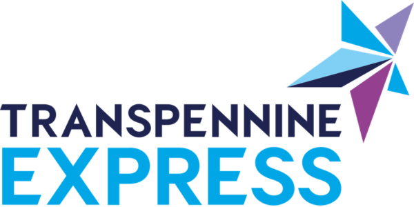 Logo of TransPennine Express with a colourful star symbol, representing support for York Pride and inclusivity.