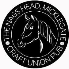 Logo of The Nags Head, Micklegate, featuring a stylised horse's head with the text 'Craft Union Pub' encircling it.